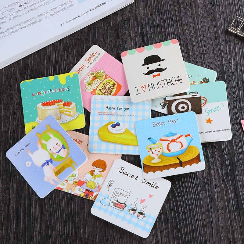 Combo 10 thiệp cầm tay mix mẫu 7*7cm