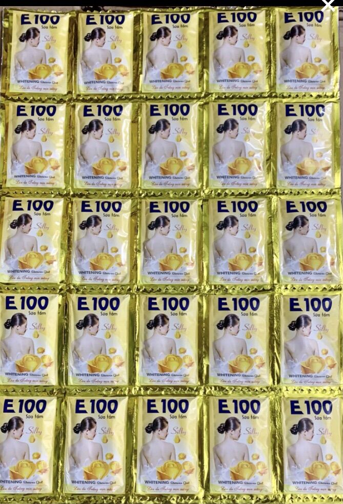 Sữa tắm E100 đủ màu ( 10 dây - 120 gói )