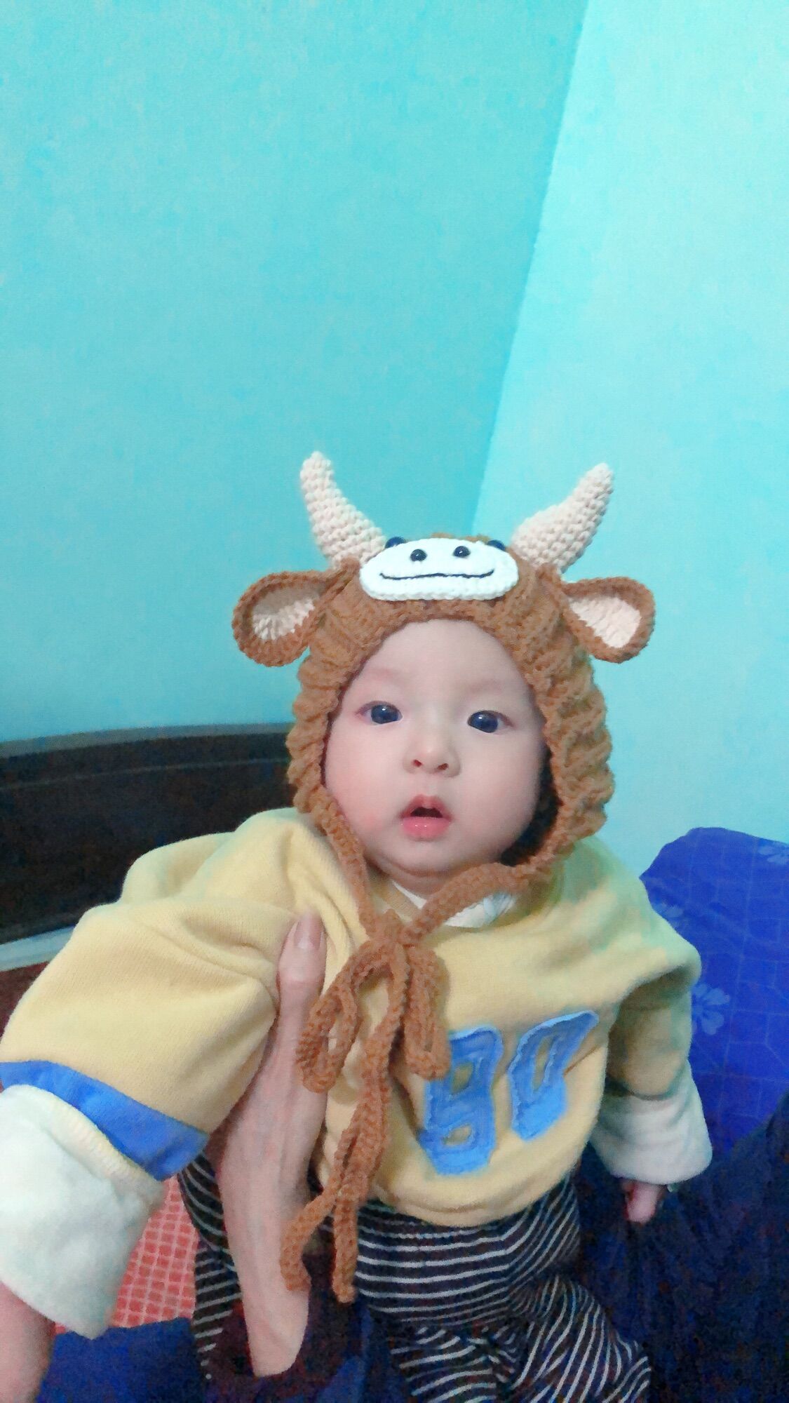 Mũ len cho bé set mũ trâu bonnet cho bé trai