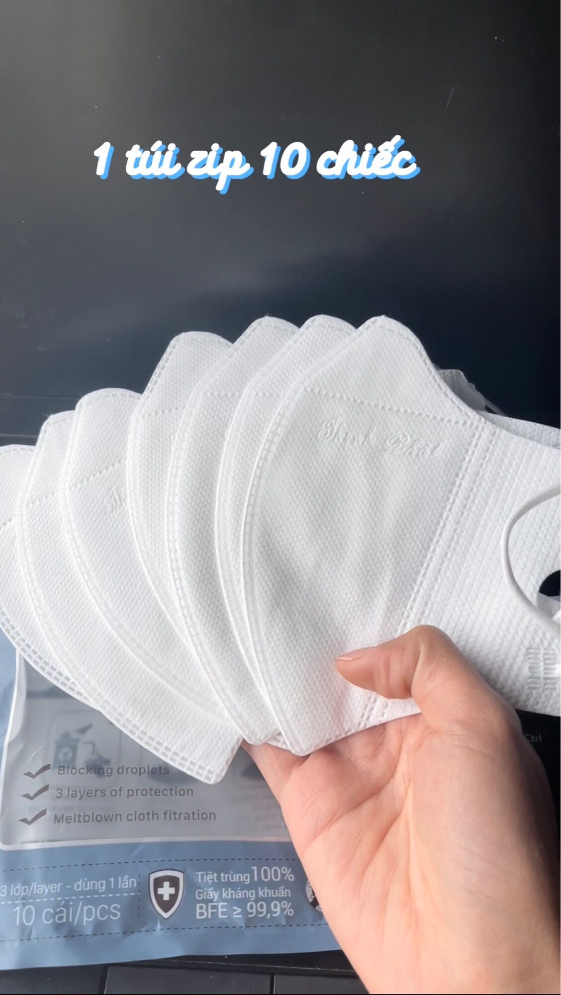 Freeship- Thùng 100 chiếc khẩu trang 5D Thịnh Phát