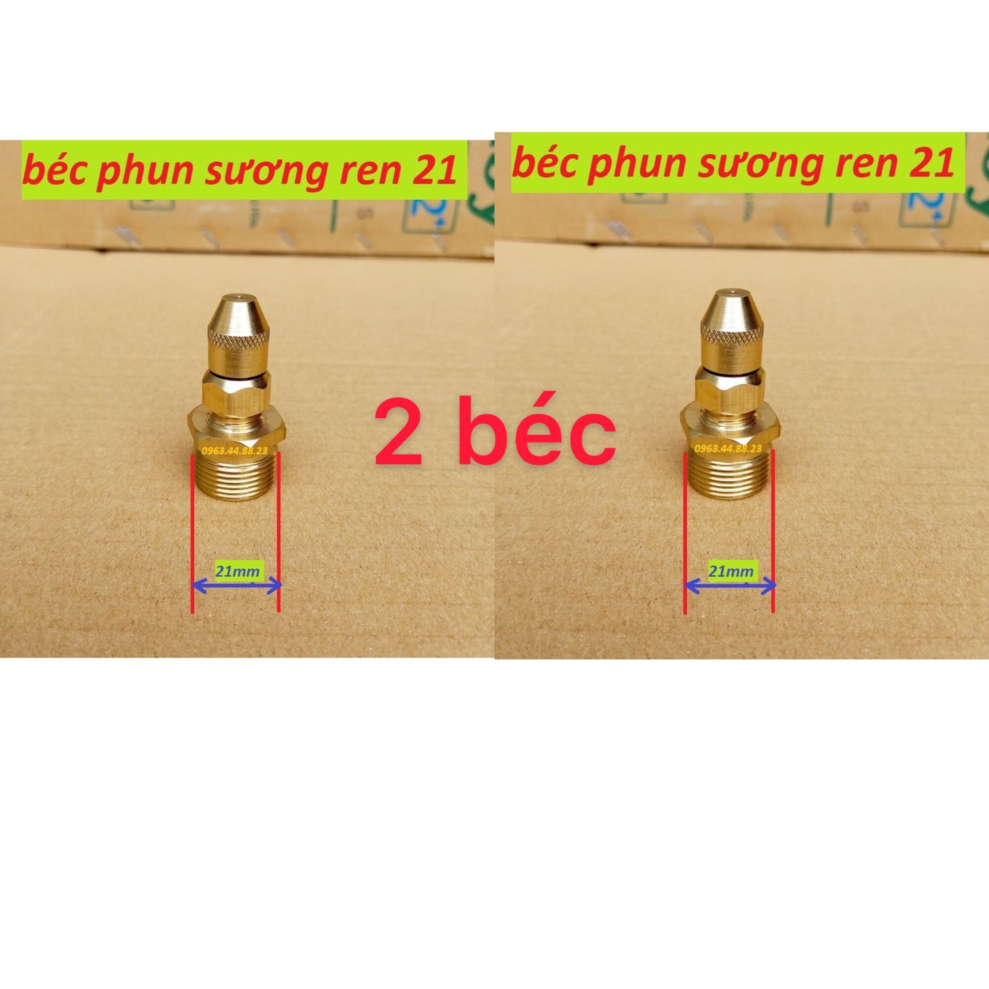 2 Bec phun sương đồng chân ren 21