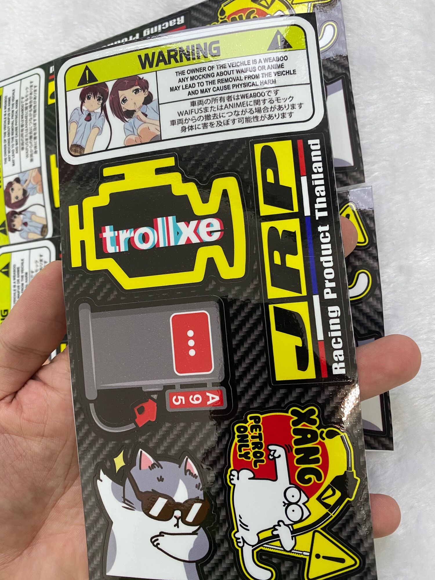 Sét tem logo mèo đeo kính, troll xe jrp...