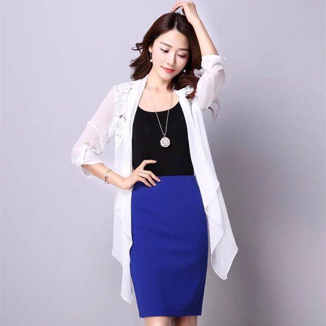 Chân váy công sở dài qua gối, chân váy bút chì dài, chân váy bút chì xanh, chân váy công sở ôm dài, chân váy bút chì ôm
