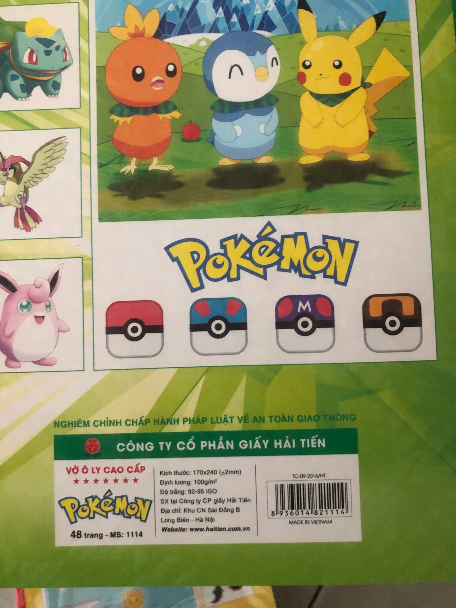 Vở ô ly Pokemon 3D 48 trang Cao cấp