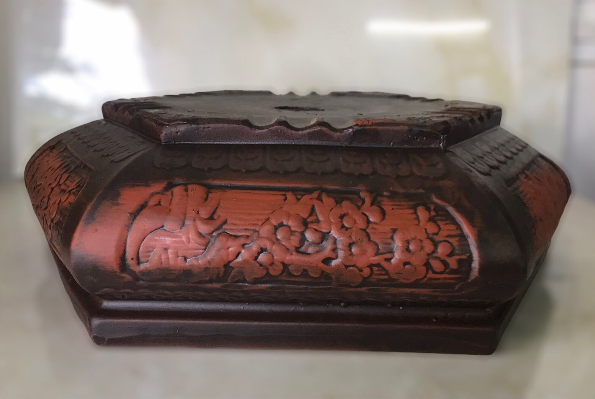 Chậu đất nung bonsai hình lục giác cạn ( size 1)