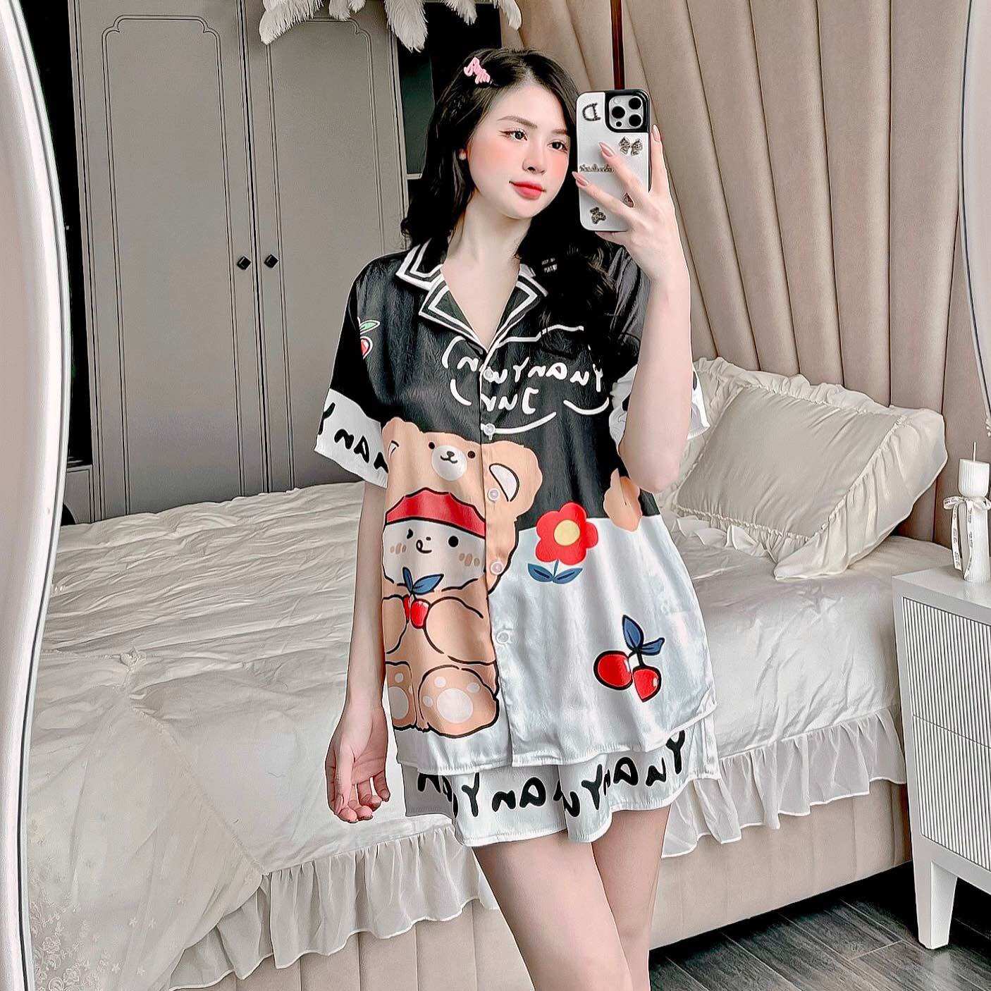 (55-100kg) Đồ Bộ Bigsize Lụa Xước Ánh Kim - ĐÙI