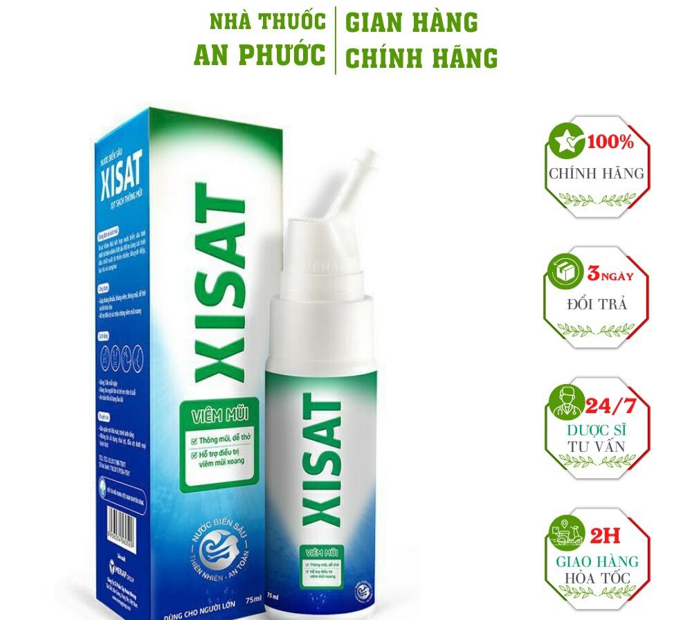 Xịt xisat xanh lá viêm mũi chai 75ml