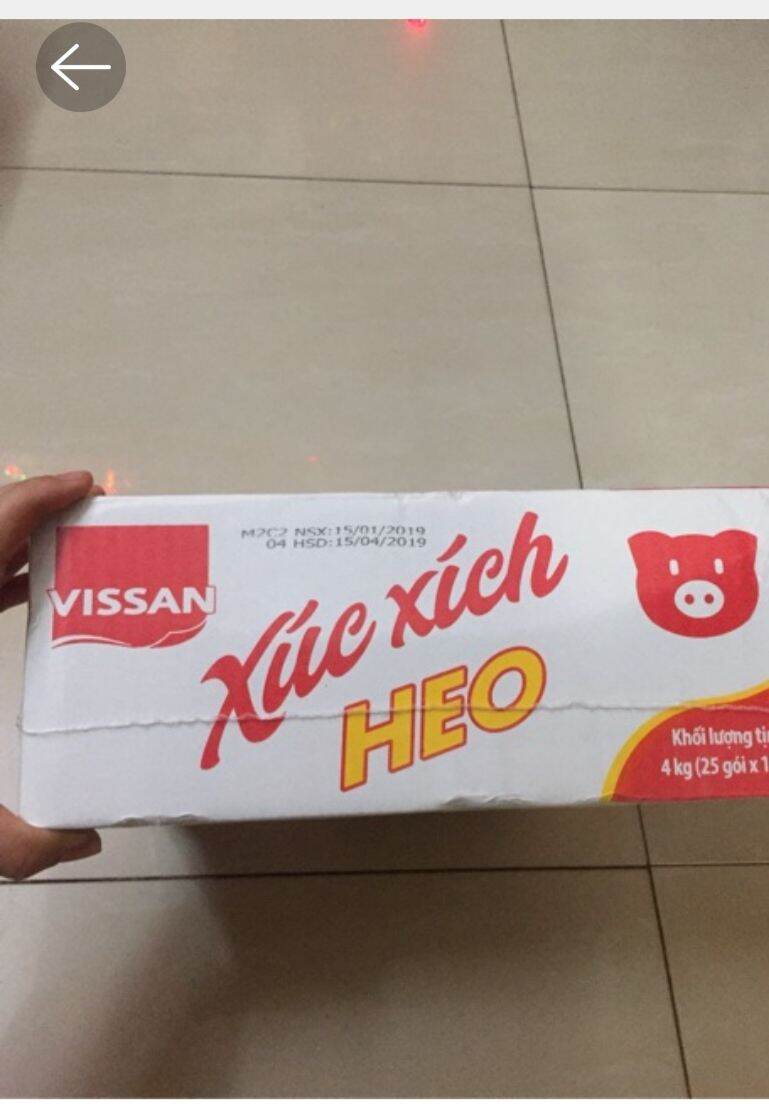 Xúc xích heo,bò Vissan thùng 20 gói.