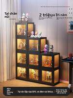 ZHUSHANXIA | Tủ Kính Trong Suốt Có Khóa Và Đèn Cho Mô Hình Handmade