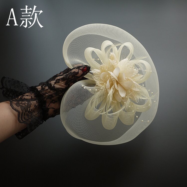 Lễ Phục Quý Cô Kiểu Anh Sườn Xám Sườn Xám Mũ Màu Đen Phụ Kiện Tóc Khăn Voan Lưới Cổ Điển Mũ Phớt Kiểu Pháp Thượng Hải Đêm Nữ Mùa Hè