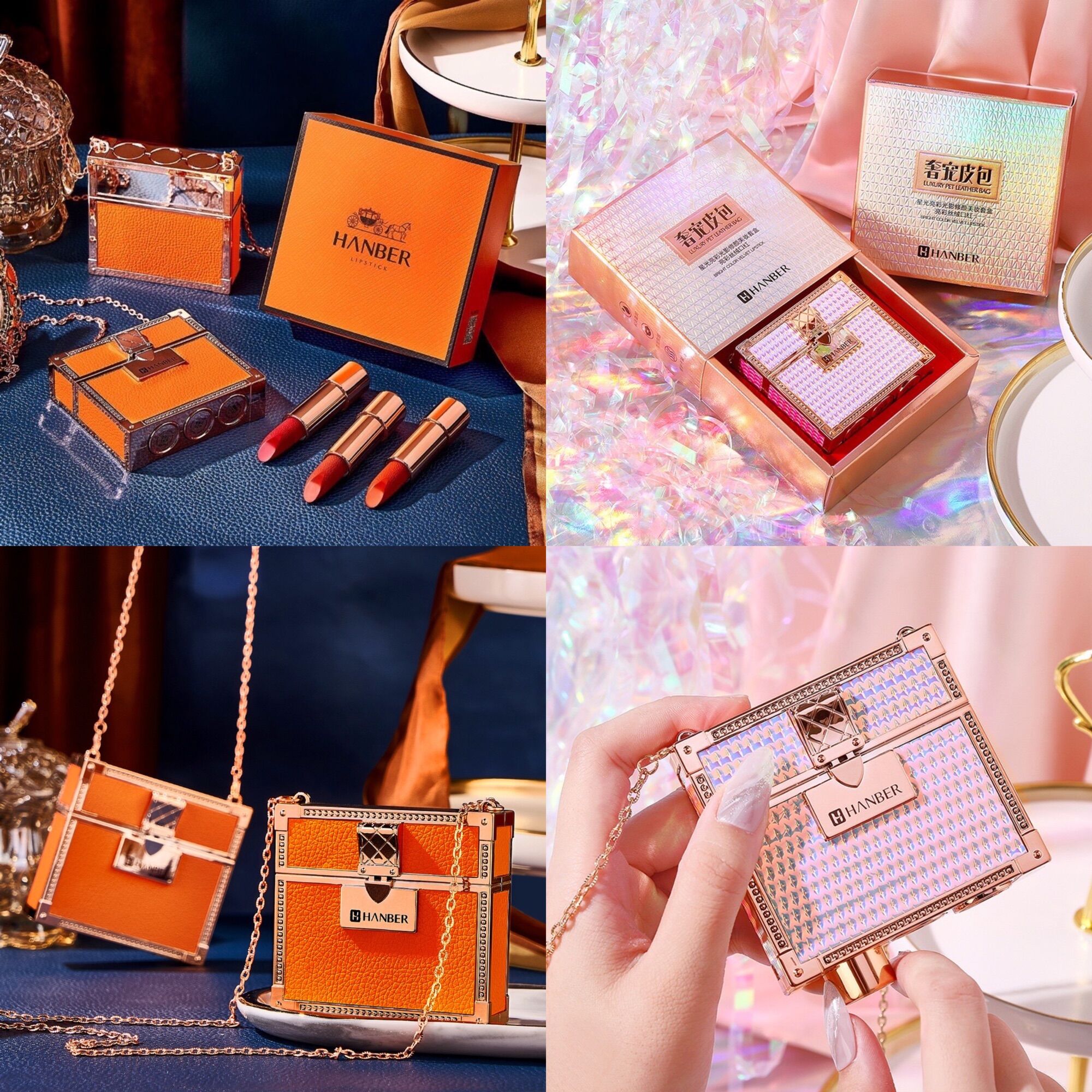 Son túi xách hanber chính hãng,set 3 son môi siêu lì siêu đẹp