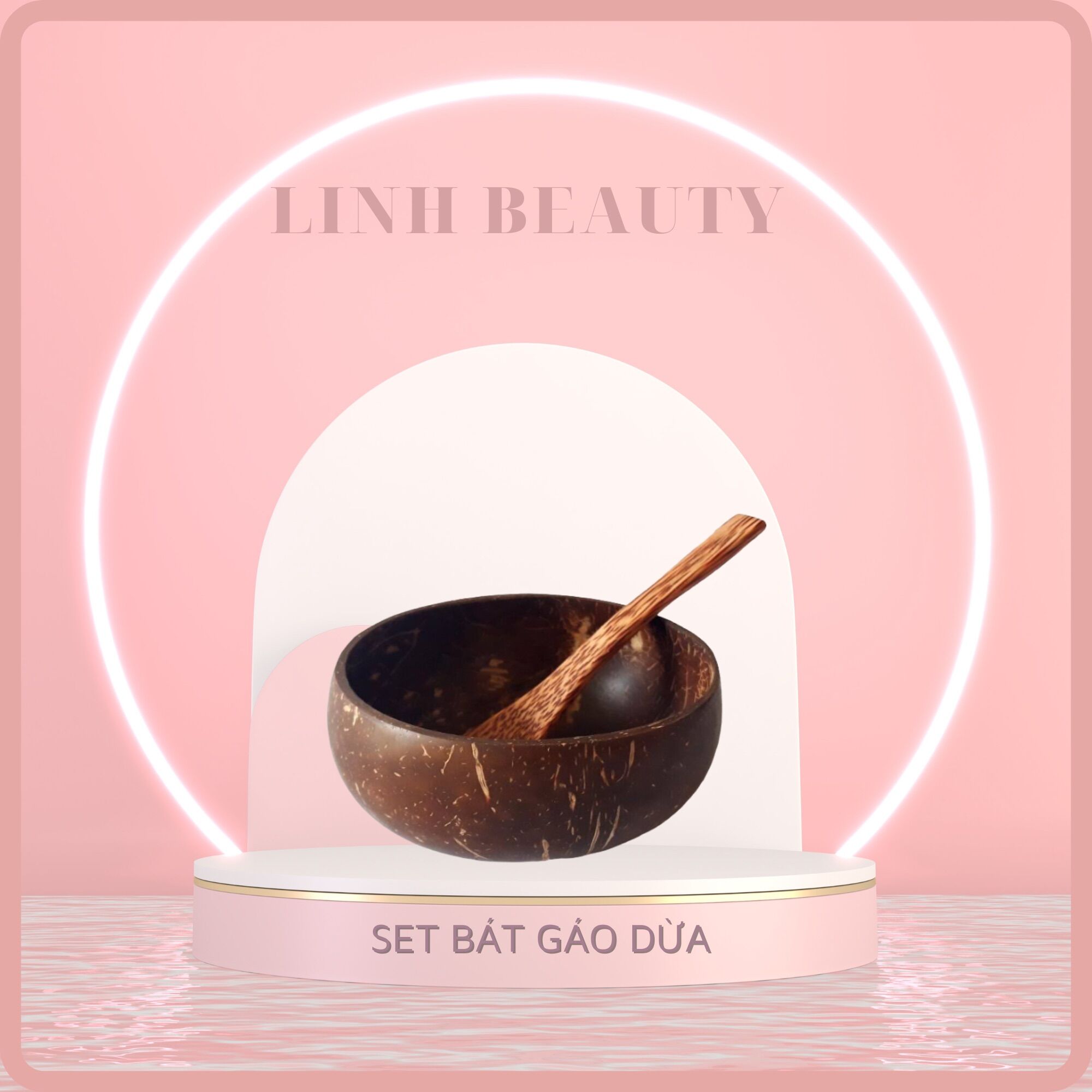 Bát gáo dừa + muỗng gỗ dừa