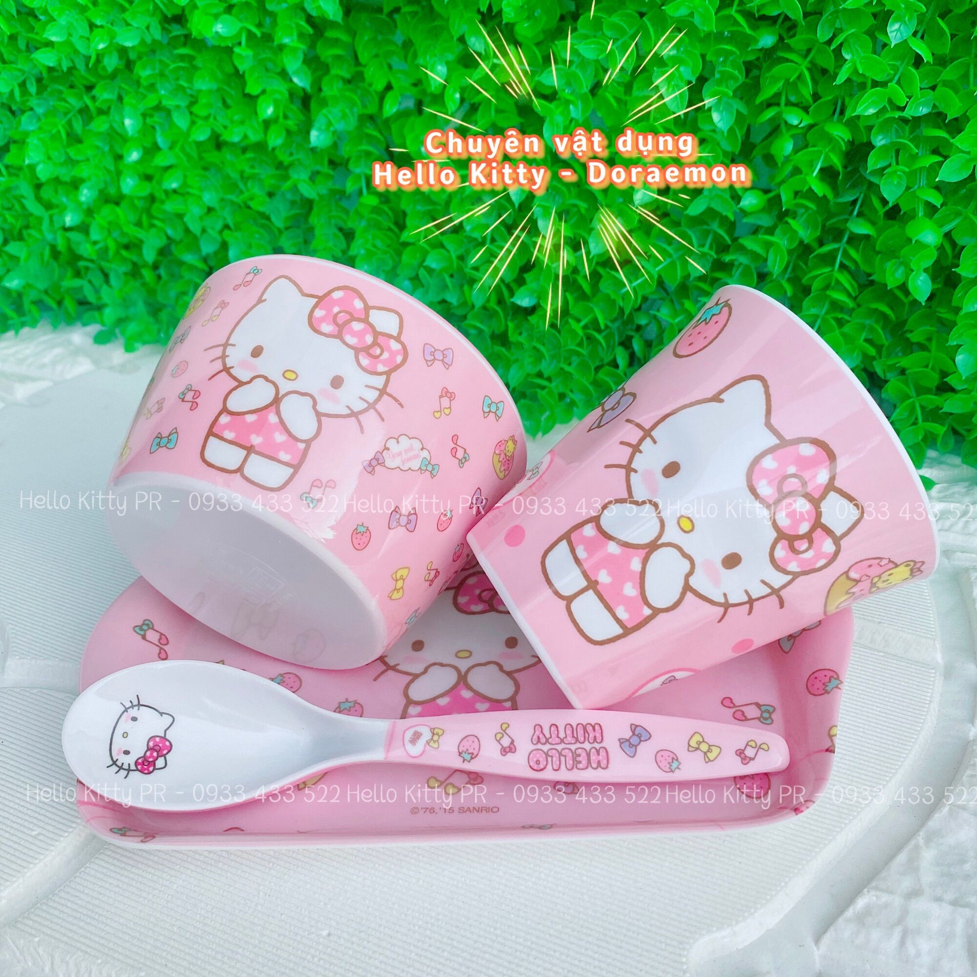 COMBO CHÉN LY MUỖNG DĨA HELLO KITTY