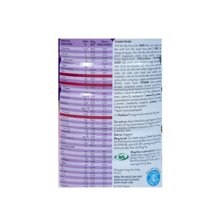 Sữa bột Pediasure 850g,1kg6