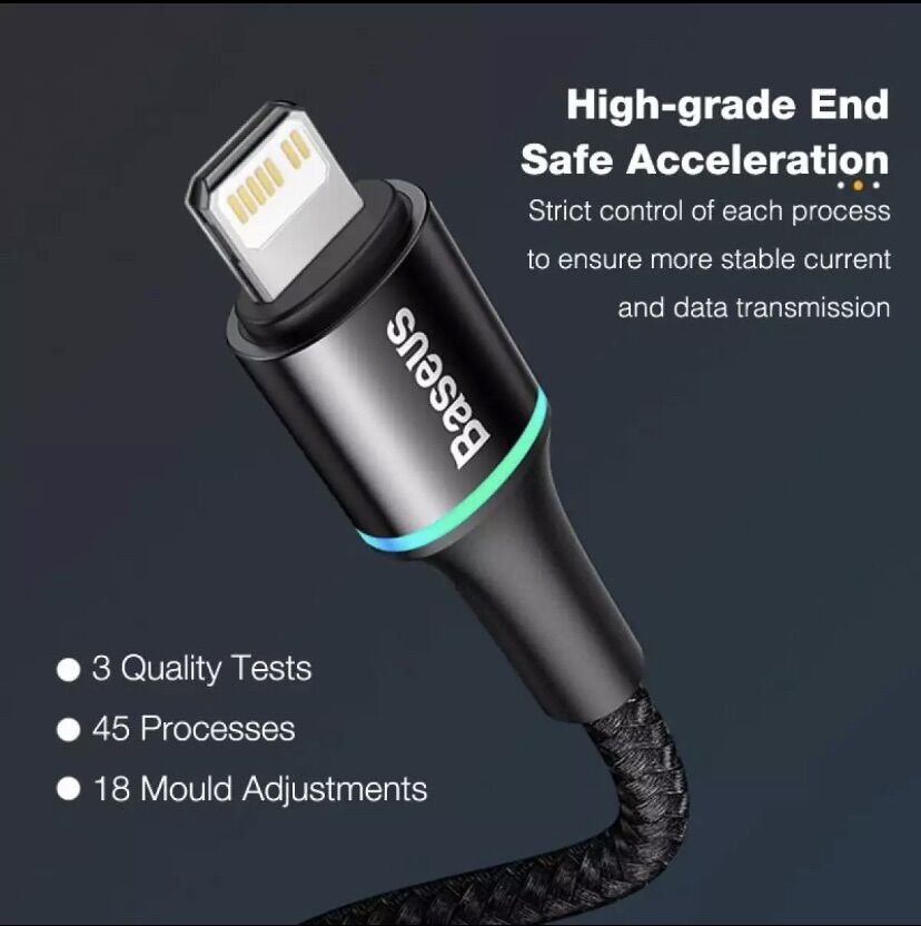 Cáp sạc nhanh Baseus 20W PD USB Type C sang Lightning cho Iphone 13 Pro Max XS X 8 Plus