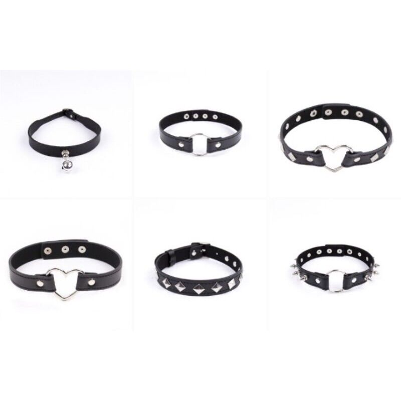 Vòng cổ choker da phong cách gothic