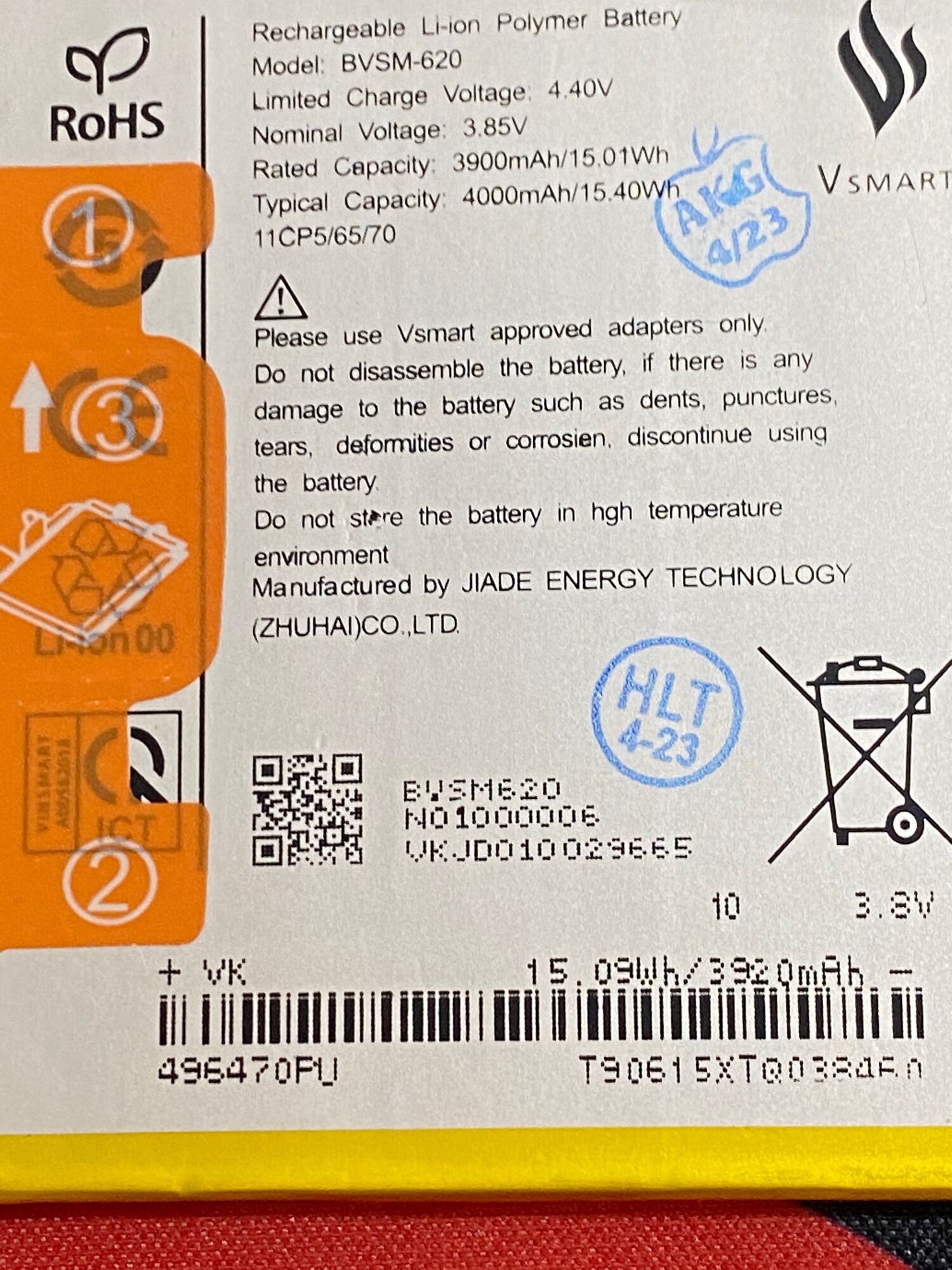 Pin Vsmart live