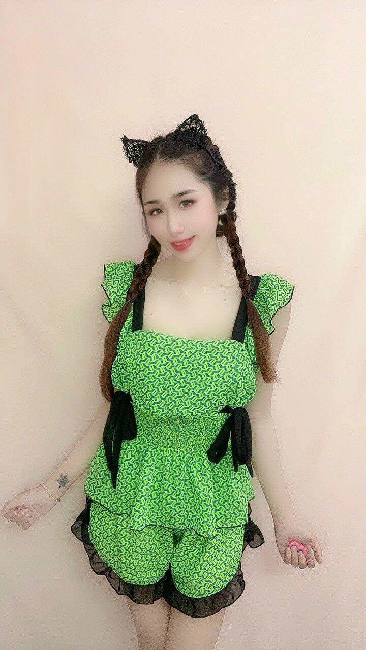 Đồ bộ nữ vải voan mát mặc nhà dễ thương - M27