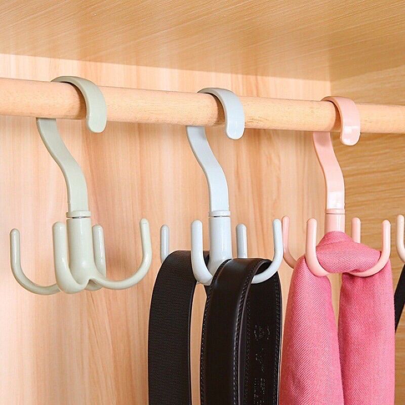 Móc nhựa 4 chấu xoay 360 độ, treo đồ, quần áo, giày dép, túi xách ,...