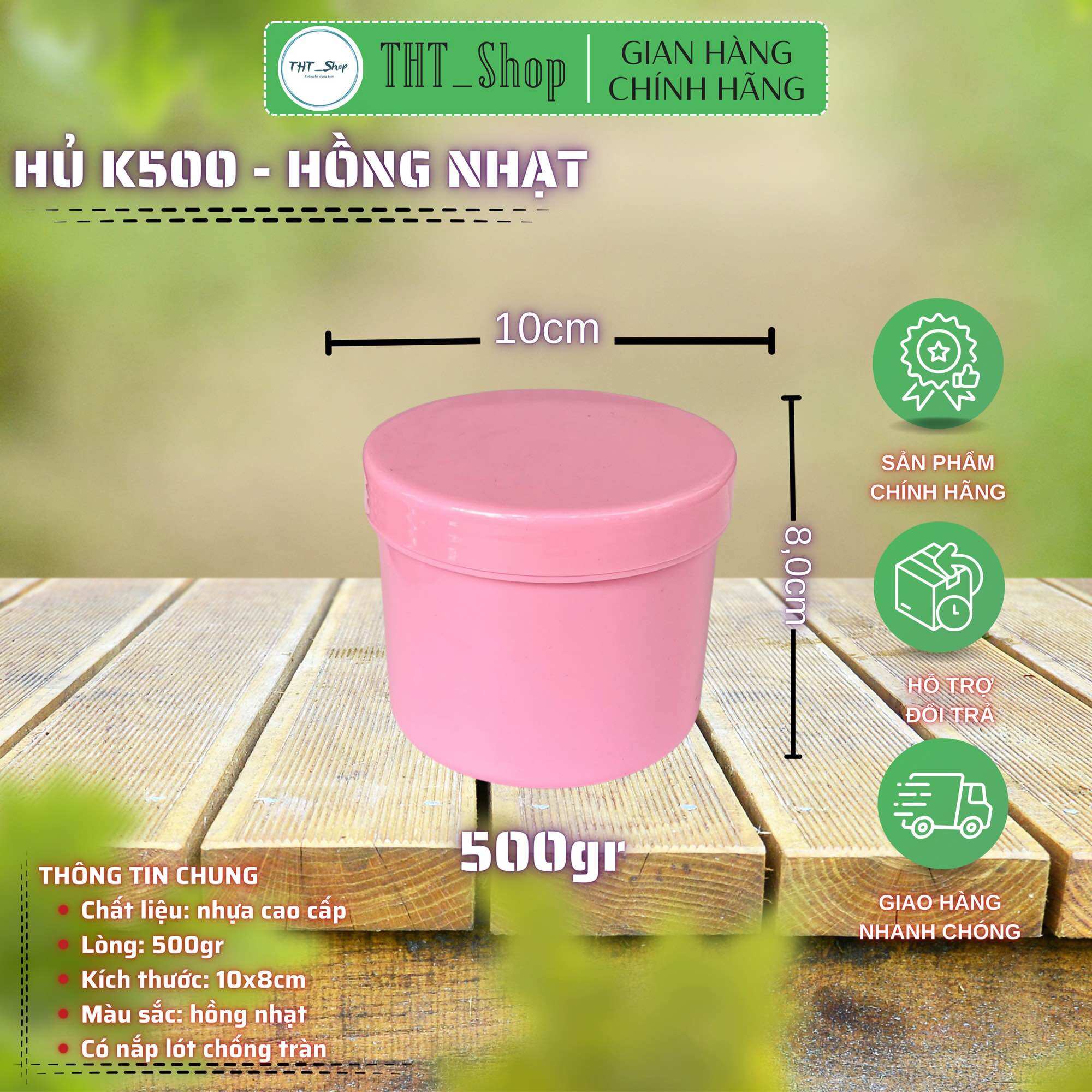 Hủ 500gr -có nắp lót chống tràn-hàng loại 1