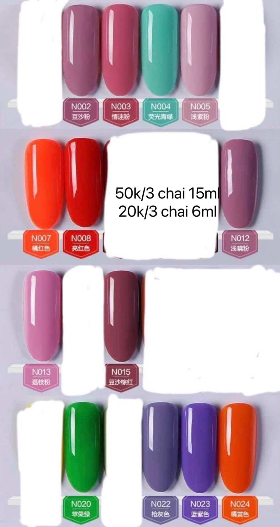 Sơn gel mini (có tổng 160 màu,giá 1 chai)