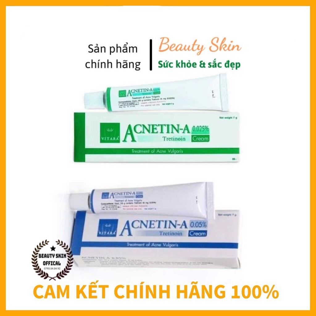 Kem Mụn ACNETIN-A Thái Lan Tretinoin 0.025%-0.005% 10gr