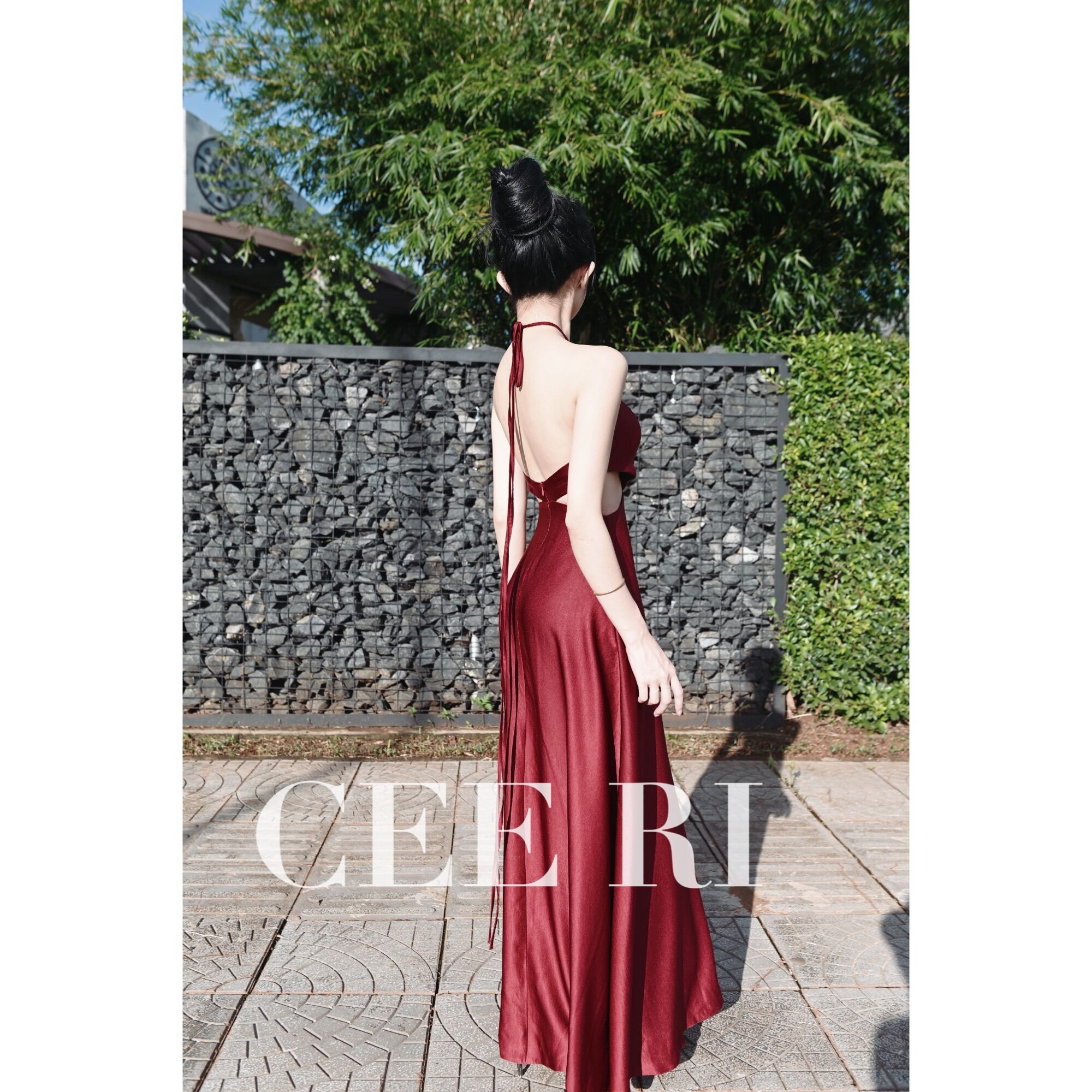 ( Ảnh thật - Mẫu độc quyền CEE RI ) Váy lụa tiên sa đỏ thẫm