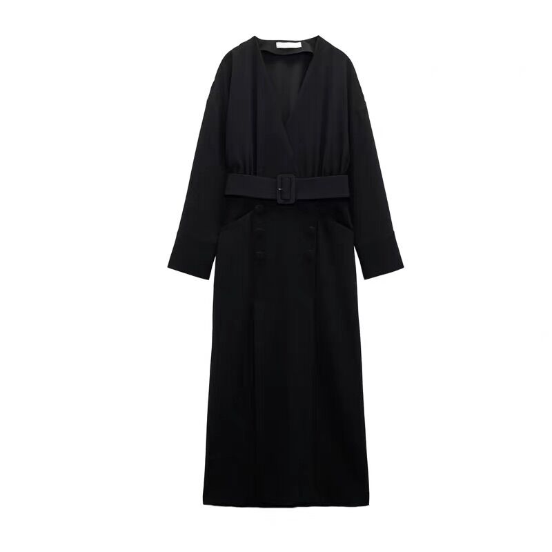 Đầm Zara đen lụa mềm rủ