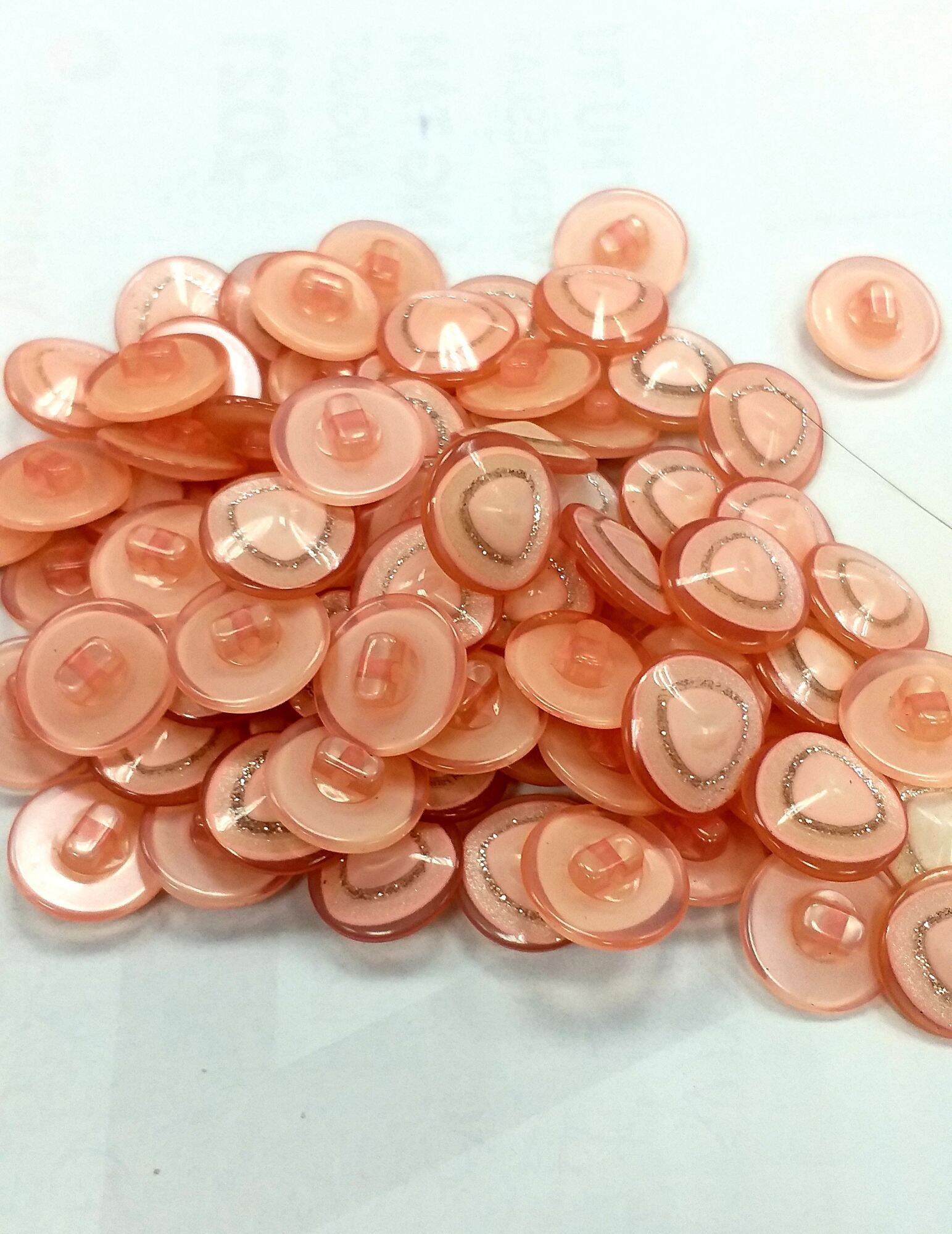 Cúc hồng có chân khâu 1.5 phân / bộ 10 nút