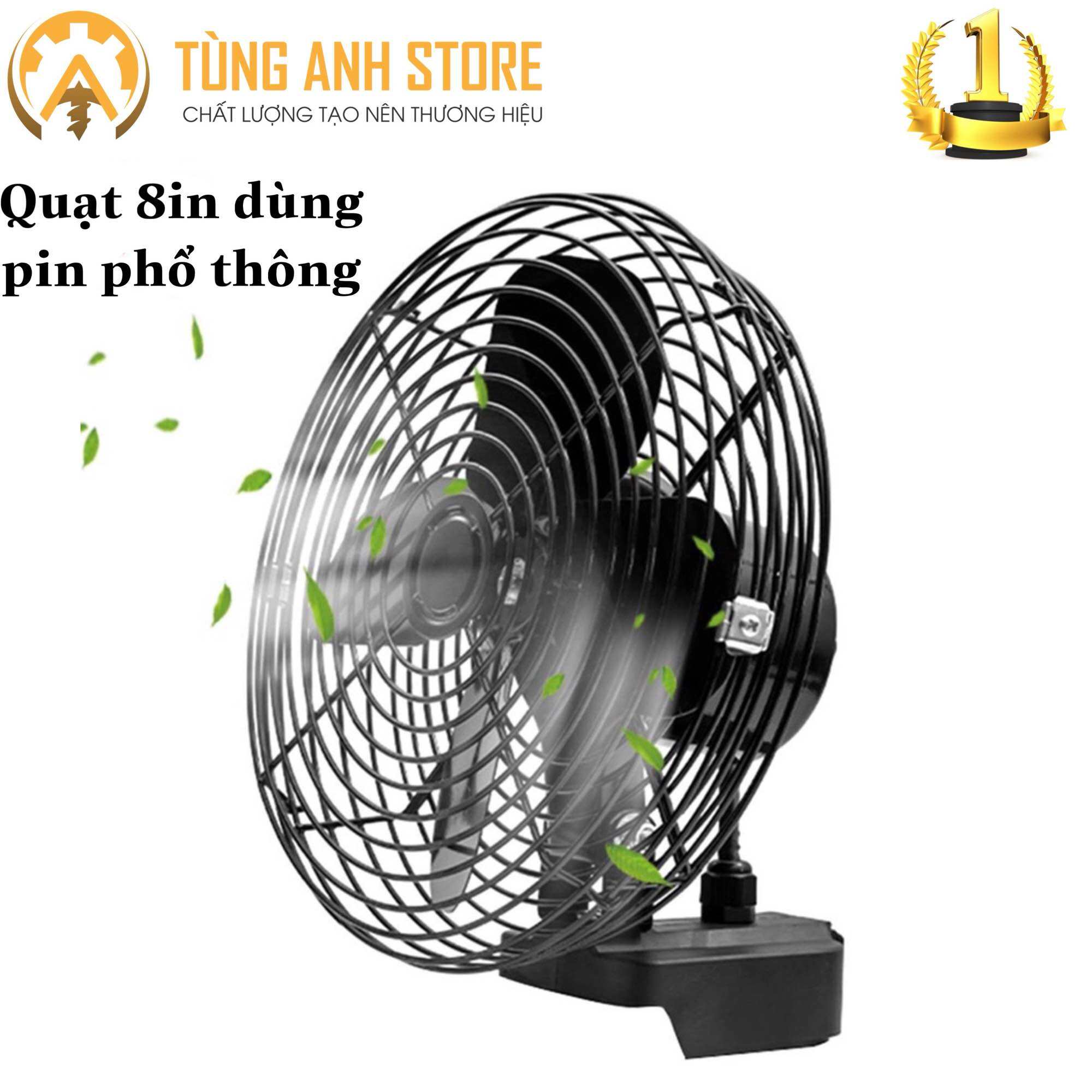 Quạt dùng pin Chất liệu Sắt chắc chắn Đường kính 8in 20cm Sử dụng chung Pin phổ thông makita