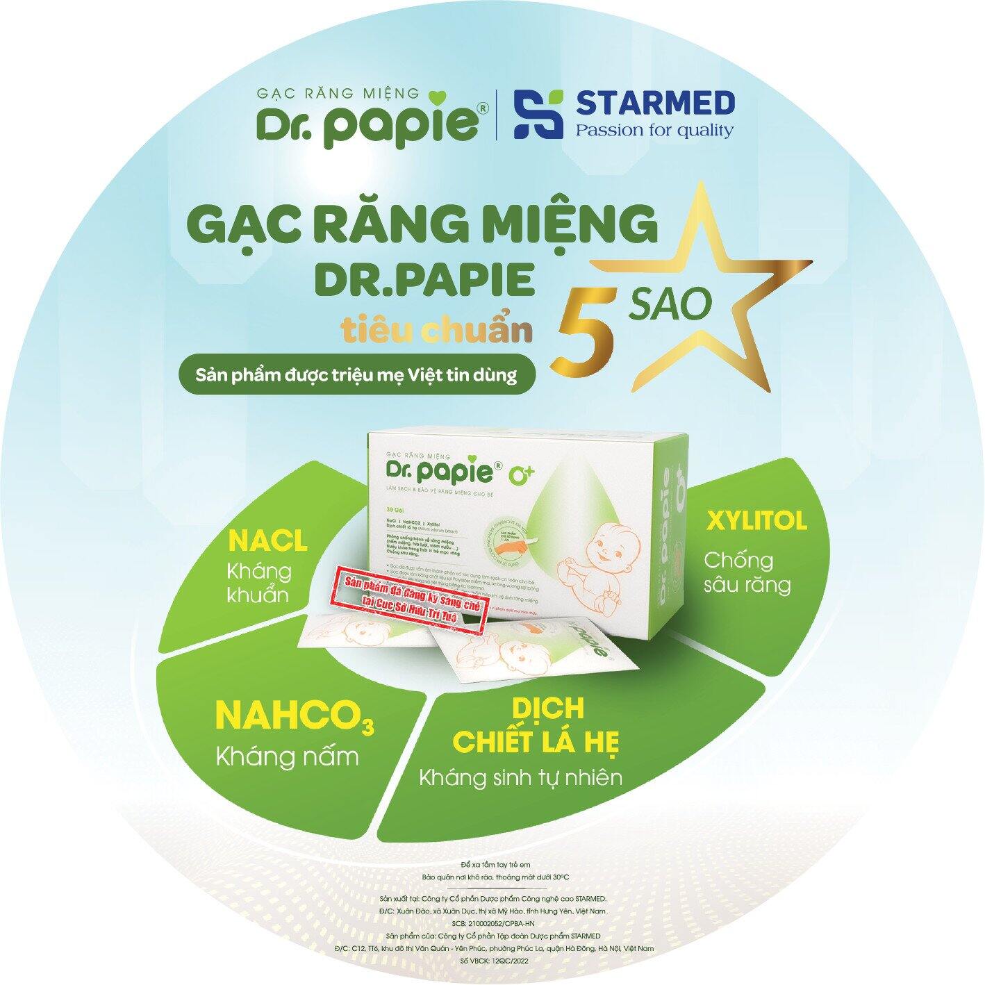Gạc răng miệng Dr.papie (30 gói/hộp)