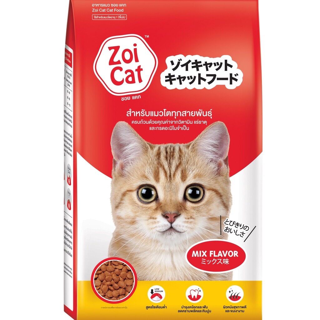 ZOI CAT gói 1kg - thức ăn hạt thơm ngon bổ dưỡng dành cho mèo từ 6 tháng tuổi trở lên, thương hiệu từ Thái Lan