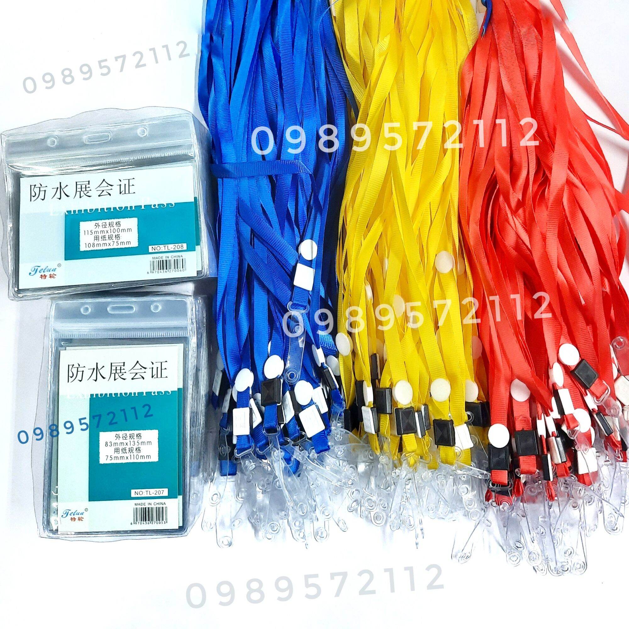 Thẻ đeo nhân viên ngang dọc TL208,207 (50 bộ, dây + mặt thẻ).
