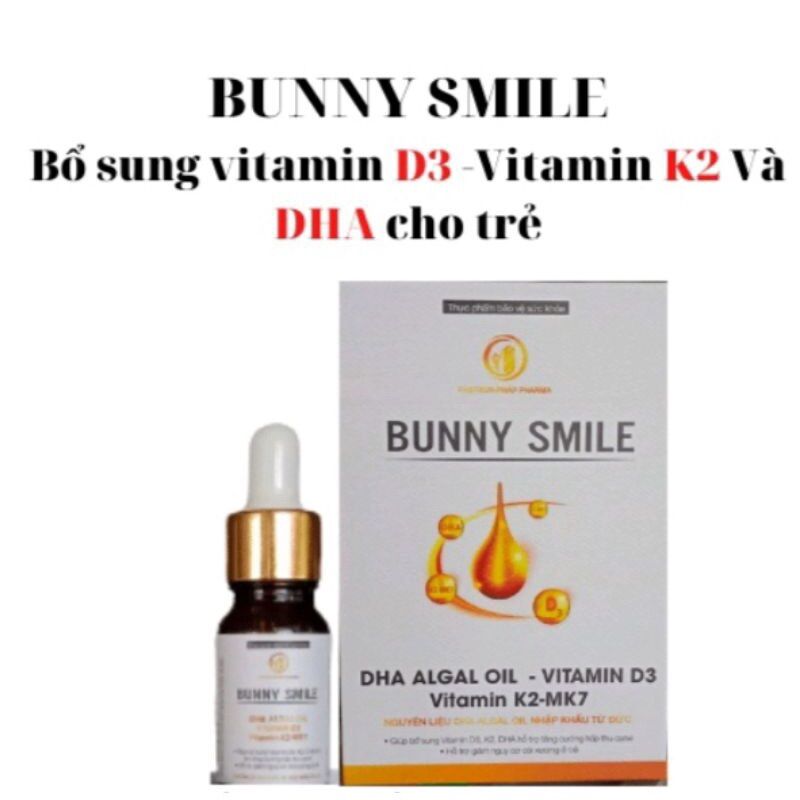 Bunny smile bổ sung dha, vitamin d3, vitamin k2- mk7 cho bé