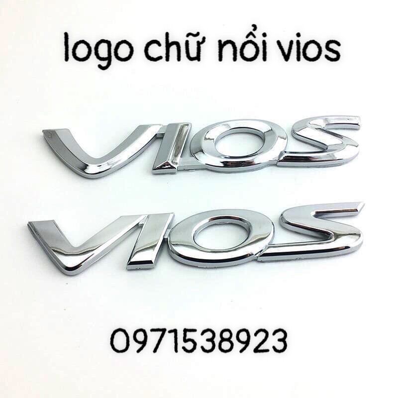 Logo chữ nổi toyota vios dán đuôi xe