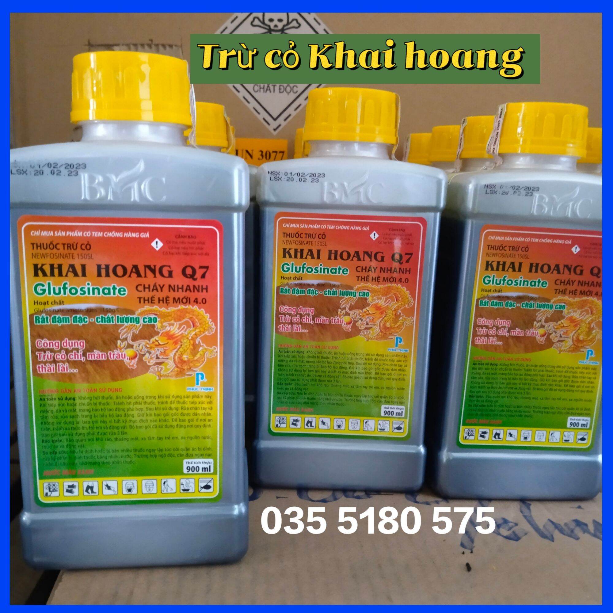 Cỏ khai hoang Q7 - Chai 900ml (1thùng 25 chai)