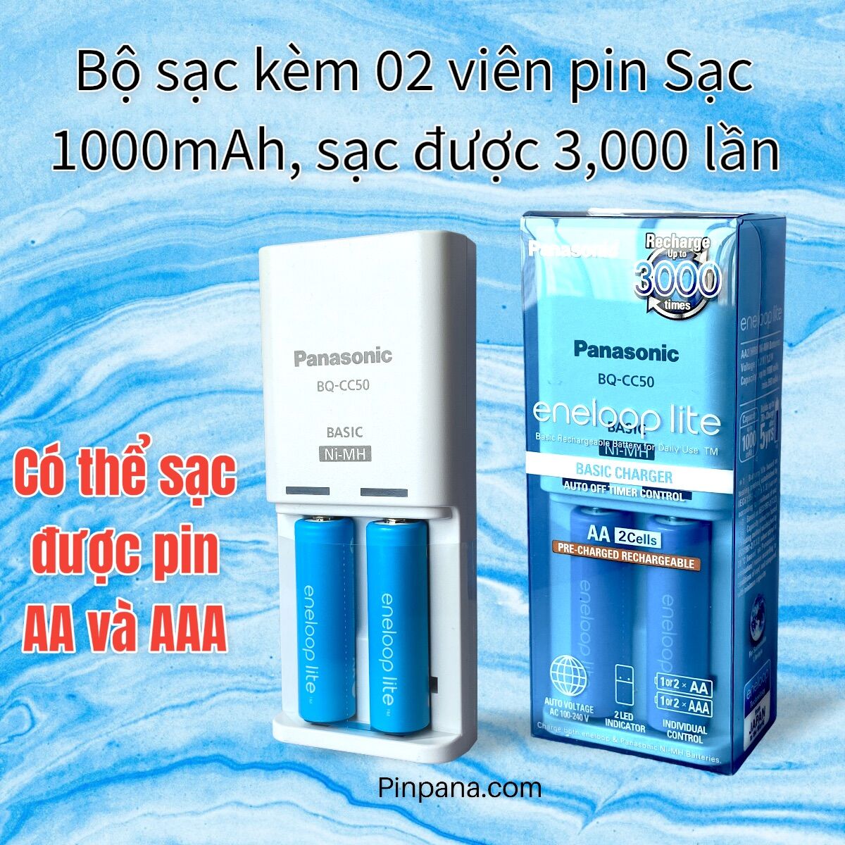 Pin sạc Panasonic eneloop LITE AA 1000mAh, ngon bổ rẻ