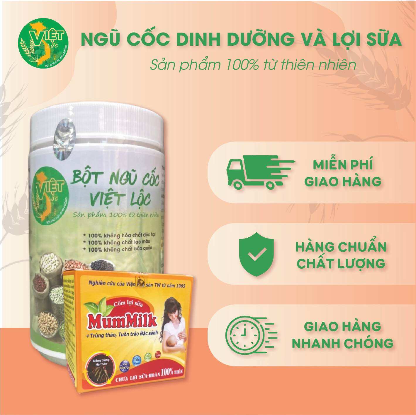 Hộp ngũ cốc việt lộc kèm cốm