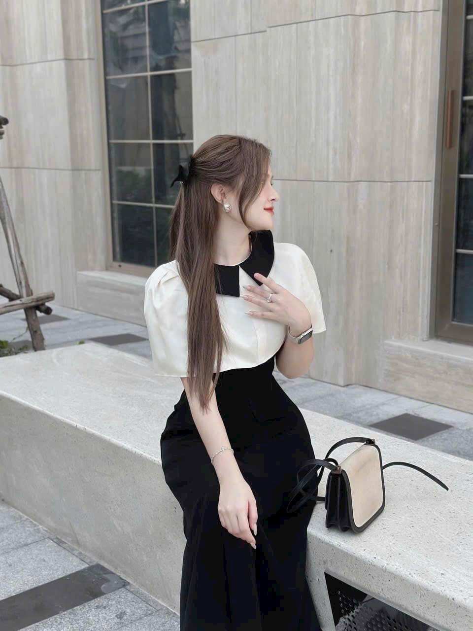 (SHOP TÁO ĐỎ BIGSIZE 50KG ĐẾN 90KG) đầm nhung dáng A dài cổ bèo