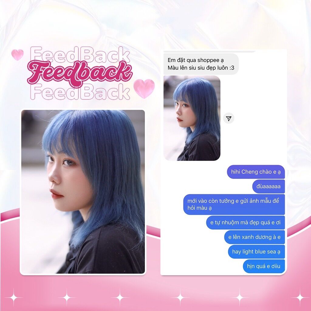 Thuốc nhuộm tóc XANH KHÓI - LIGHT BLUE SEA