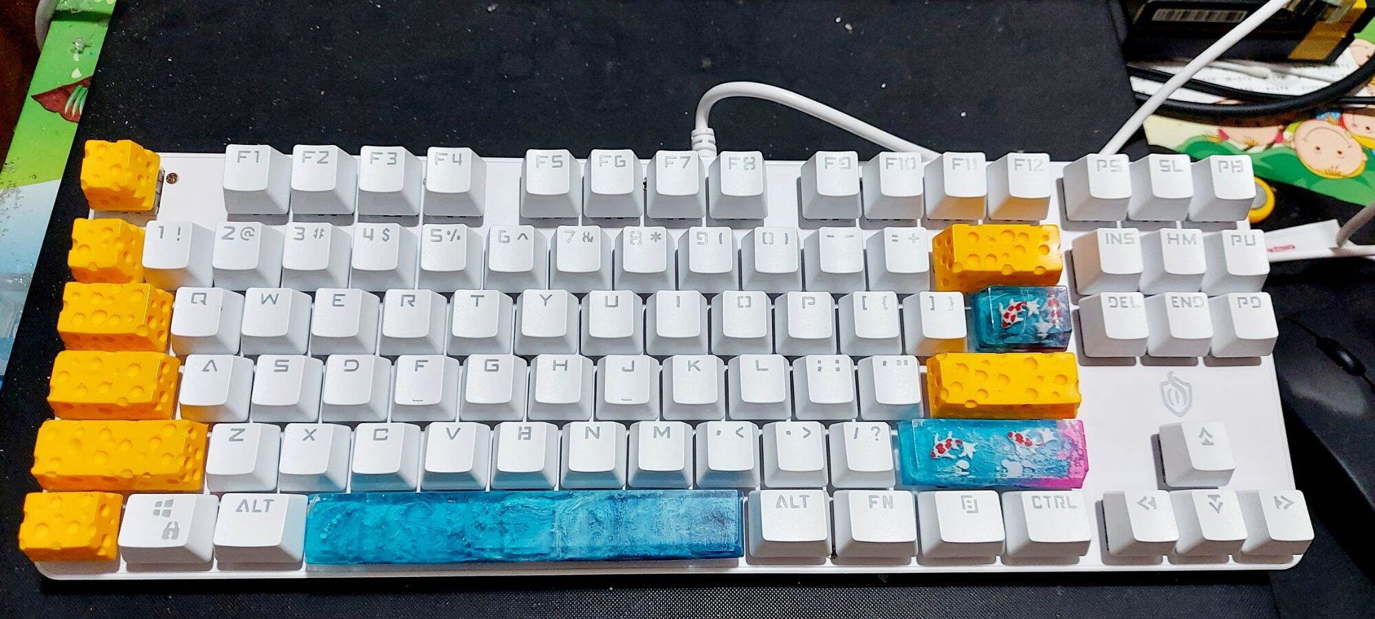 Keycap Cheese OEM trang trí bàn phím cơ gaming.