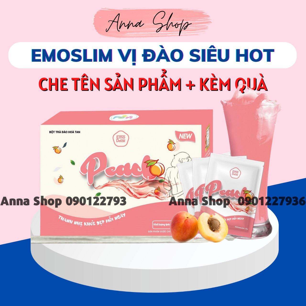 Emoslim Vị Đào Detox Chính Hãng - giảm mỡ, giảm cân an toàn hiệu quả