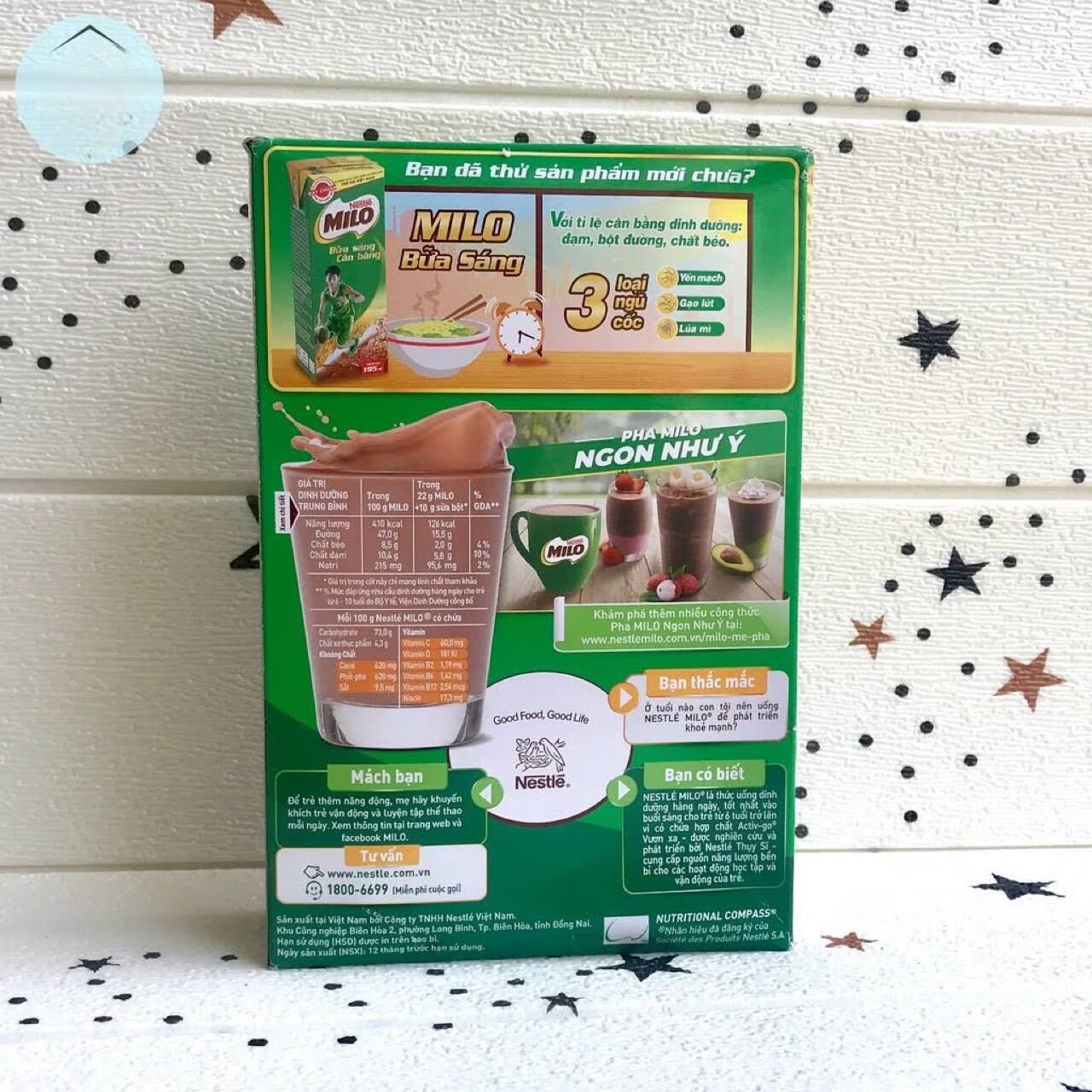 [SALE ĐẬM] Hộp 285g bột cacao Nestle Milo lúa mạch nguyên chất ( Date mới 12 tháng)