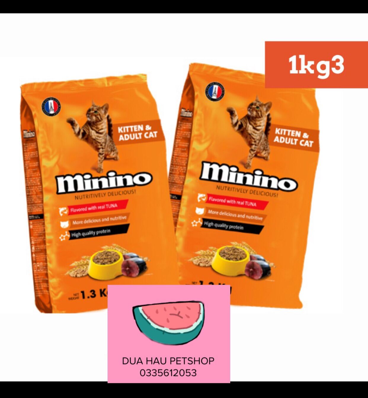 Thức ăn hạt cho mèo mọi lứa tuổi 1.3kg Minino