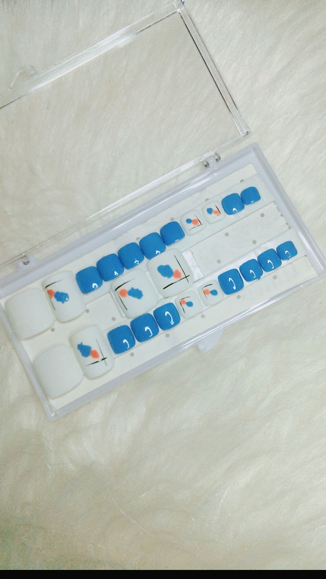 Móng chân thiết kế - bộ 24 móng kèm keo