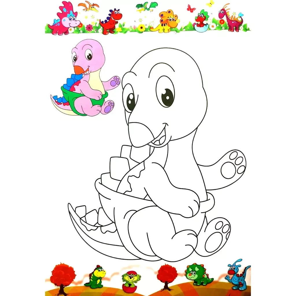 Sách Tô Màu Khủng Long Cho Bé -Tập 3