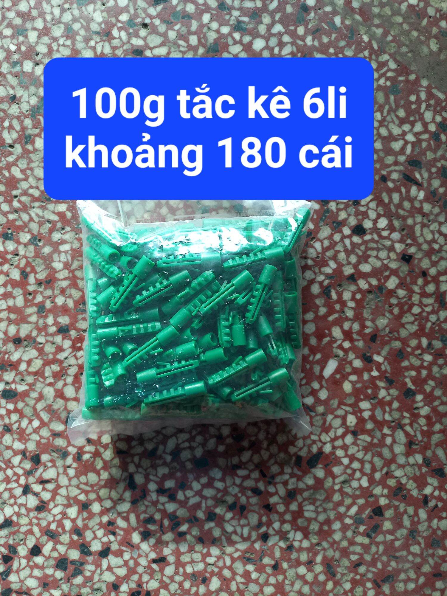 100g tắc kê nhựa sử dụng mũi khoan 6li