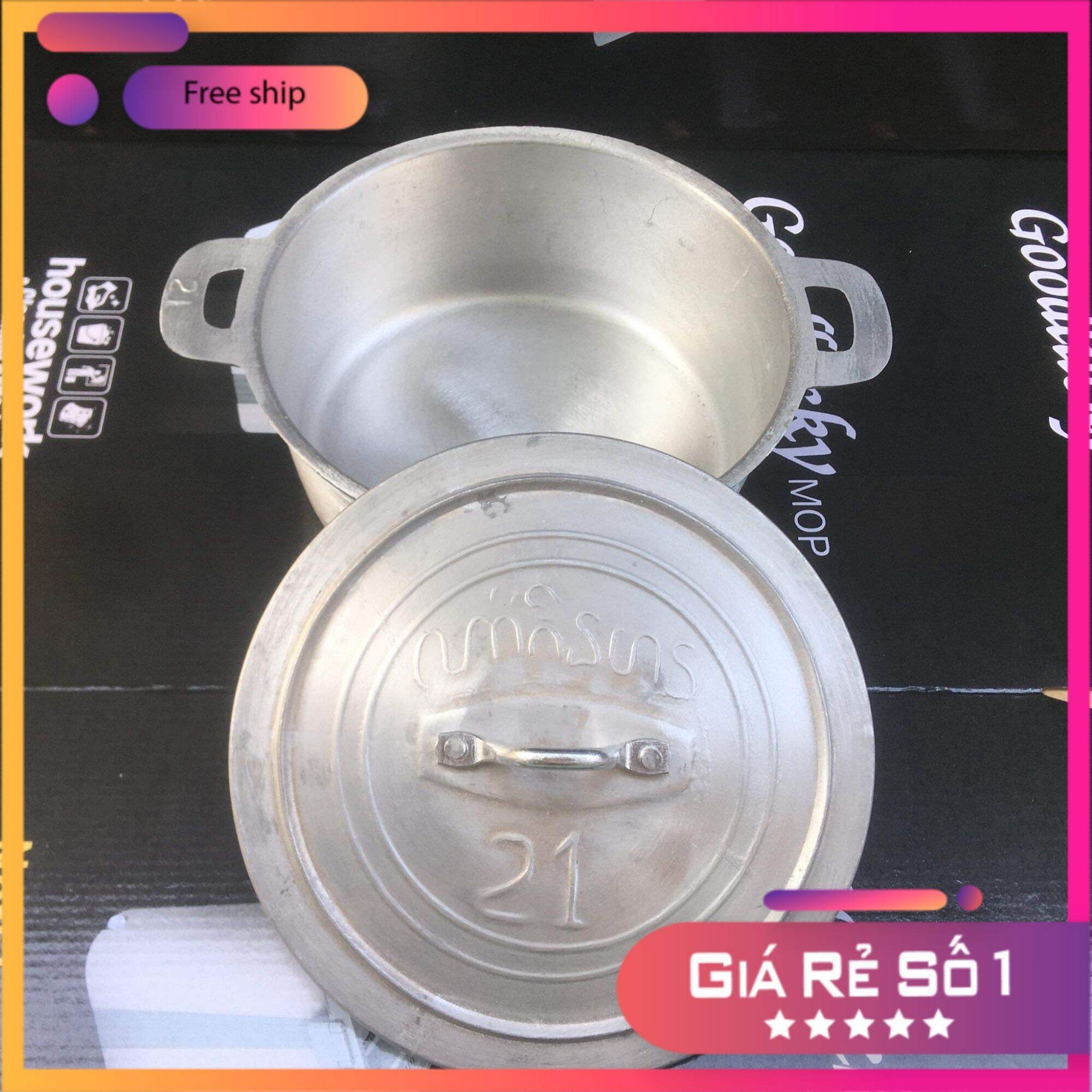 Tặng quà hấp dẫn - nồi gang nấu cơm cháy đường kính 21cm hàng đúc gang nguyên chất 100% nấu cơm kho quẹt ngon tuyệt vời