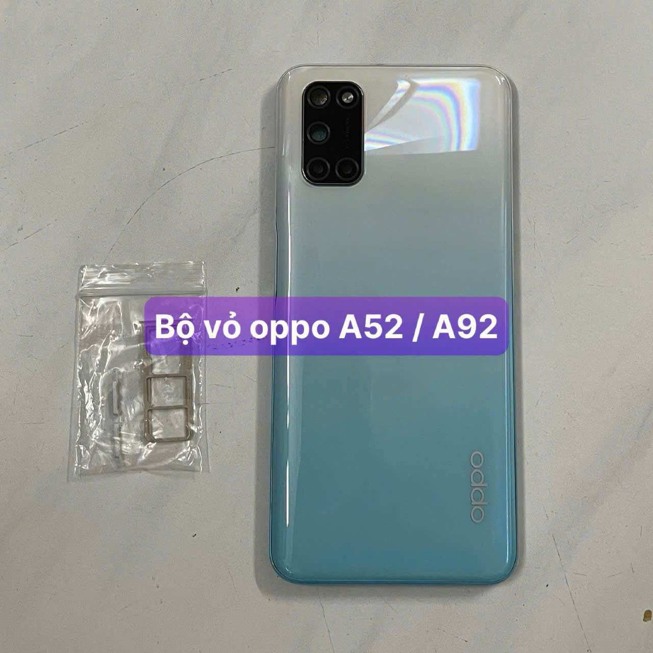 Bộ vỏ oppo A52 kèm khay sim, phím âm lượng,kính camera