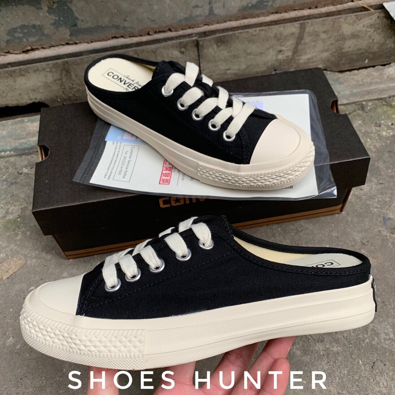 GIÀY CV SLIP-ON Đen, trắng (Full box, bill)